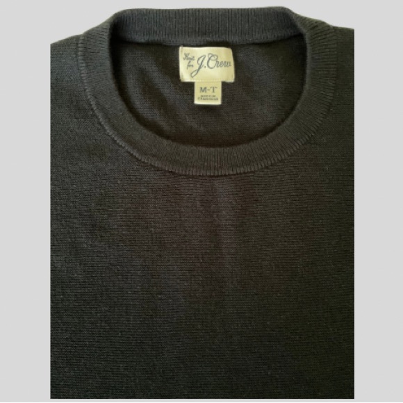 J. Crew Cotton Crewneck Sweater in Garter Stitch Black Size MT NWOT, Preppy - Picture 9 of 14